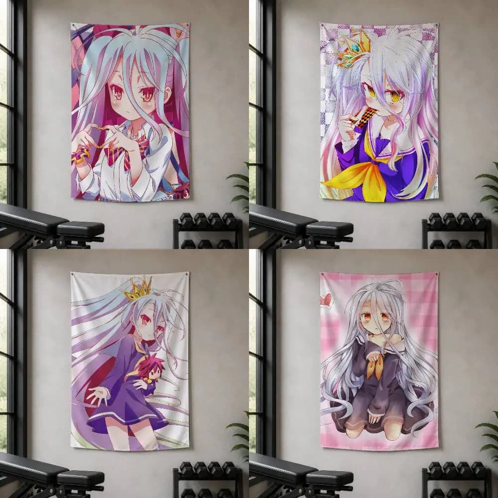 No G-Game No Life  Decorative Hanging Flag with Grommets for Garage Bedroom Dorm Wall Decor
