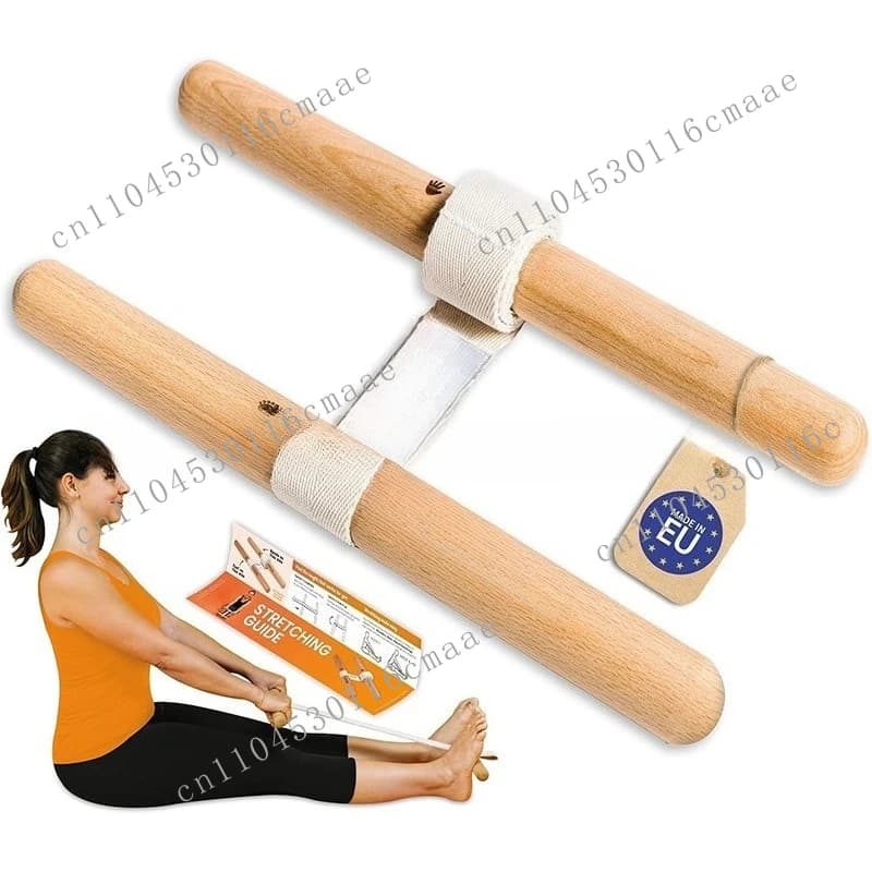 Resistance Band Wooden Beech Handle Portable Exercise Equipment Shoulder Joint Rehabilitation Home Gym