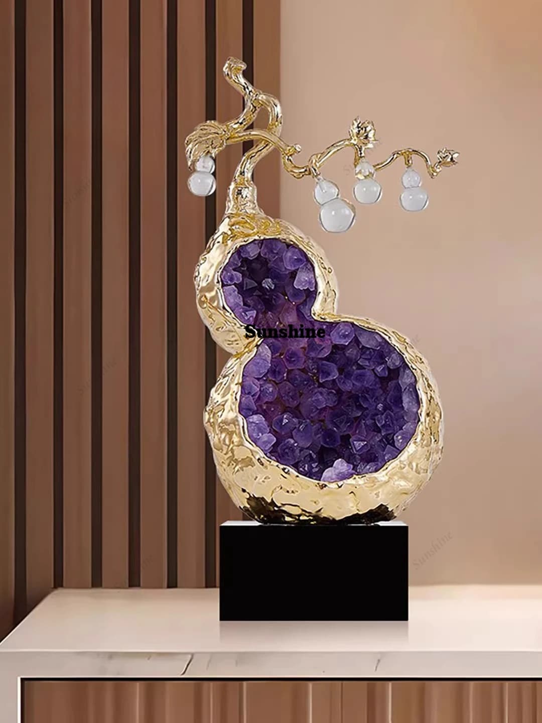 Light luxury high-end lucky amethyst gourd ornament living room decoration