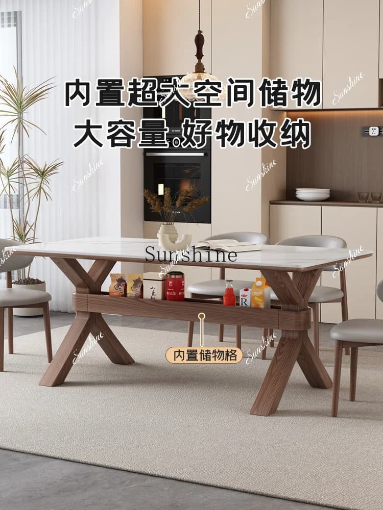 Modern simple household walnut ash rectangular dining table  FT