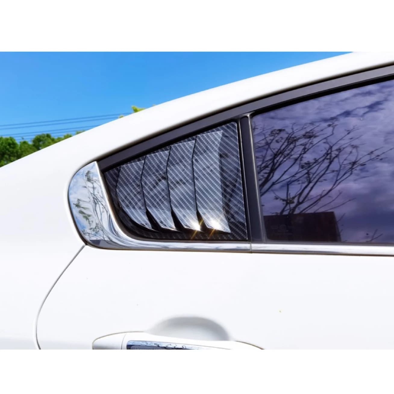 Car Rear Louver Window Side Shutter Cover For KIA Forte K3 2013-2018  ABS Carbon Fiber Trim Sticker Vent Scoop Frame Accessories
