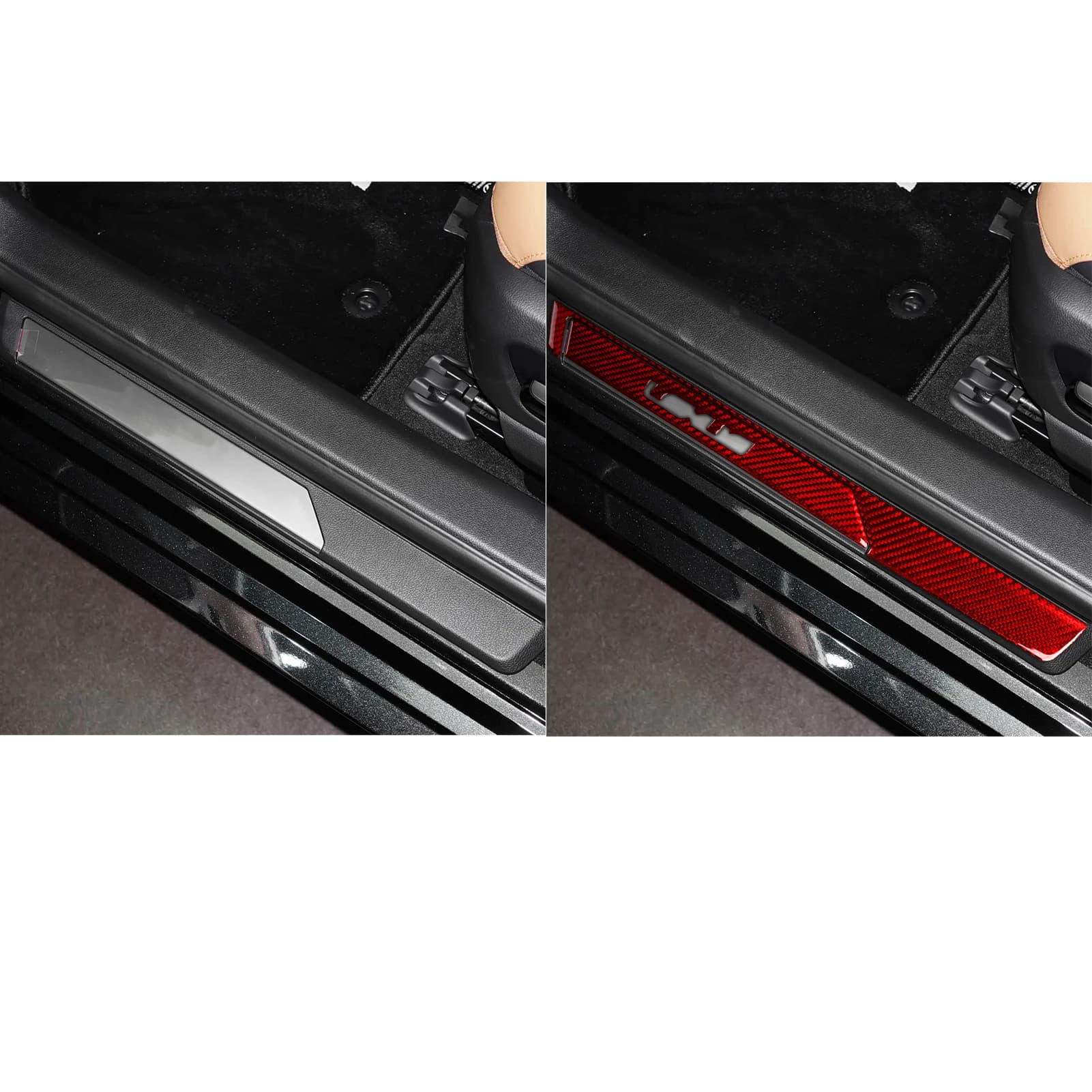 For Lexus ES200/250/260/300h/350/200 2018–2025 External Door Welcome Sill Set Trim Real Soft Carbon Fiber Accessories Stickers