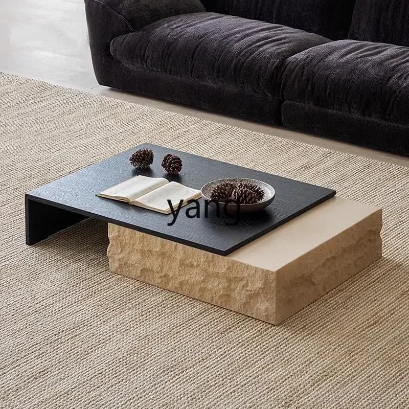 LTT Minimalist Rectangular Light Luxury Extendable Small Apartment Living Room Home Modern Mid-Century Tea Table