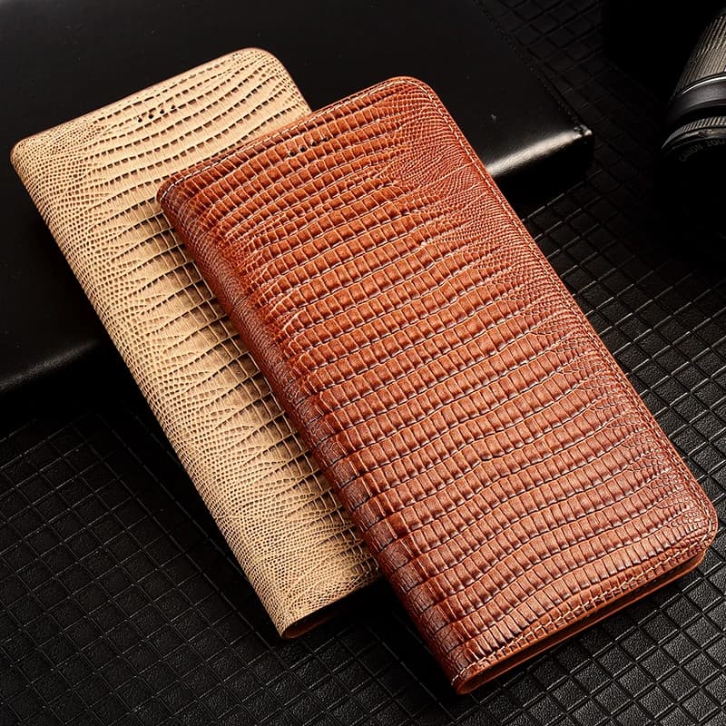 For Huawei Nova 7 8 9 10 11 11i 12 12S 12i 13 13i 14 Pro Ultra SE Retro Lizard Pattern Genuine Leather Flip Phone Case Cowhide