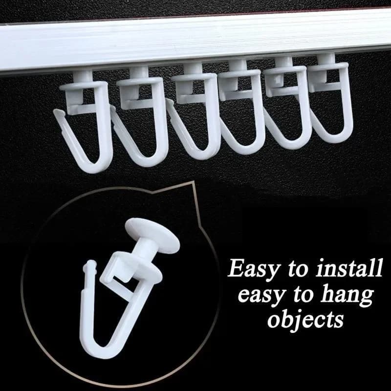 100Pcs Curtain Track Mute Slider Plastic Curtain Hook Room Shower Curtain Hanging Hook Curtain Silent Pulley Replacement Parts