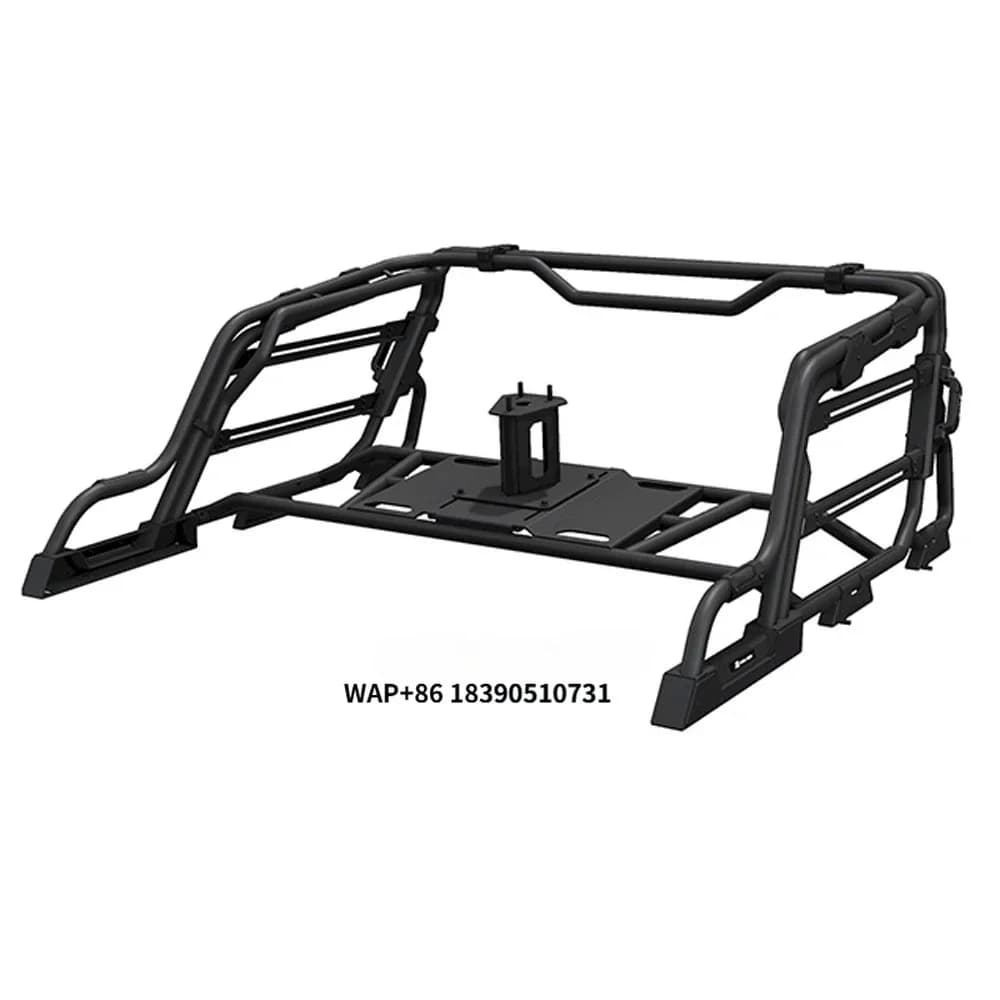 Black Aluminum Alloy Roll Bar with Spare Tire Carrier Rear Bed Rack for Gladiator JT 2020+ JT1026