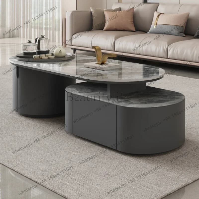 LSClear Nordic Luxury Side Table Design Wood Extendable Floor Wooden Side Table Living Room Couchtisch Wohnzimmer Home Furniture