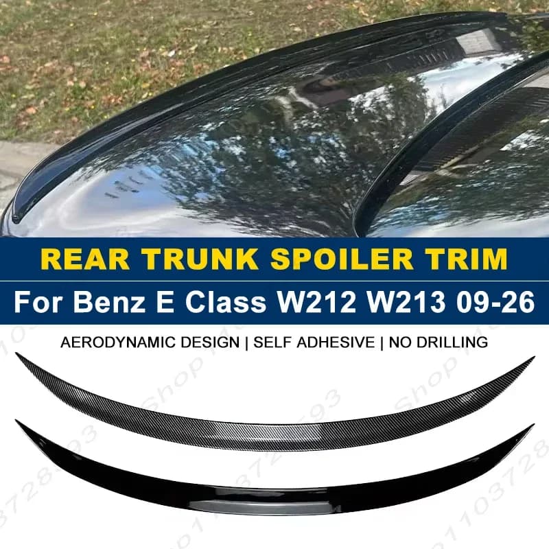 For Mercedes Benz Accessories E Class W212 W213 2009-2026 Car Rear Trunk Boot Spoiler Wing Lip Body Kits Soft Plastic