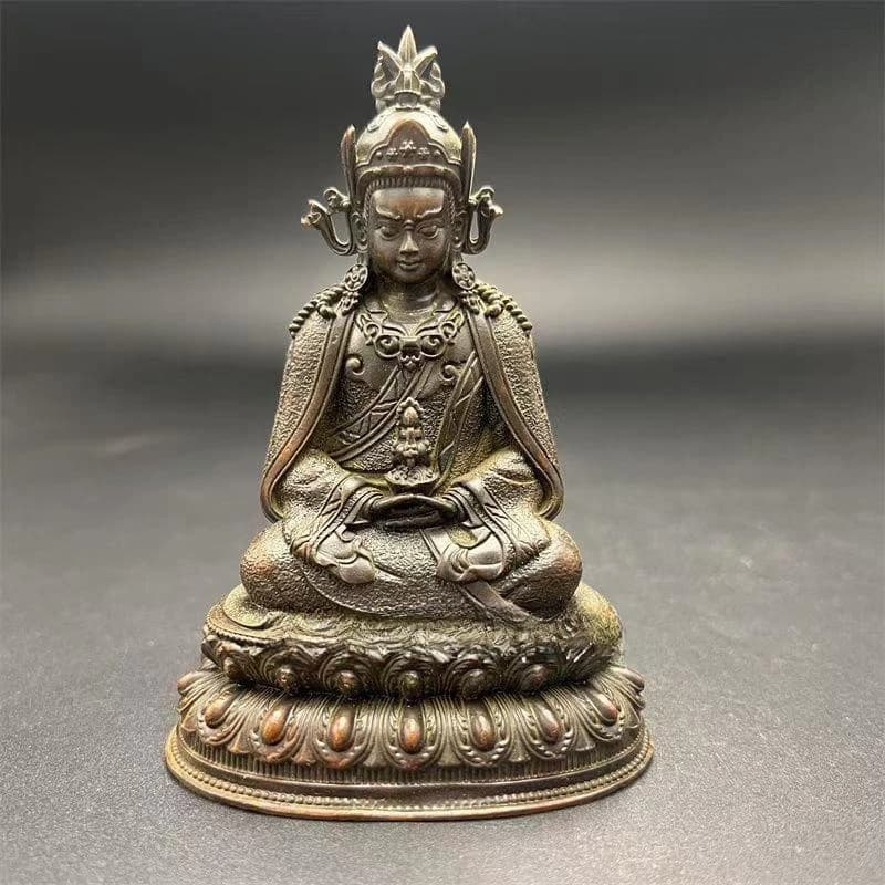 Little Fairy/ Antique Copper Lotus Master Statue Buddha Statue Home Furnishings Office Decorations Crafts Accessories Gifts