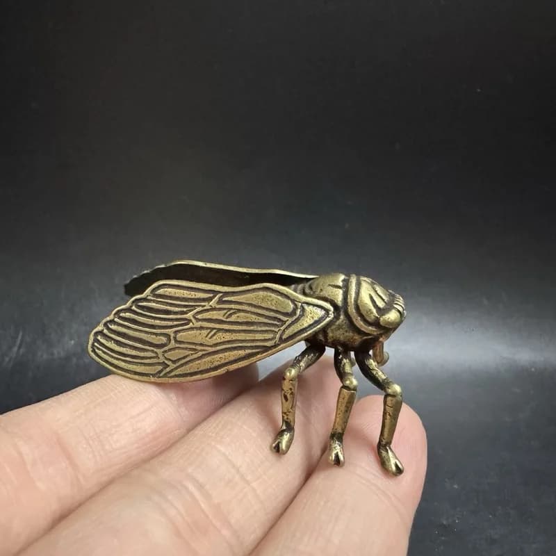 Brass , golden , cicada that impresses upon first hearing, pendant, decorative piece, gift, copper craft, small deco