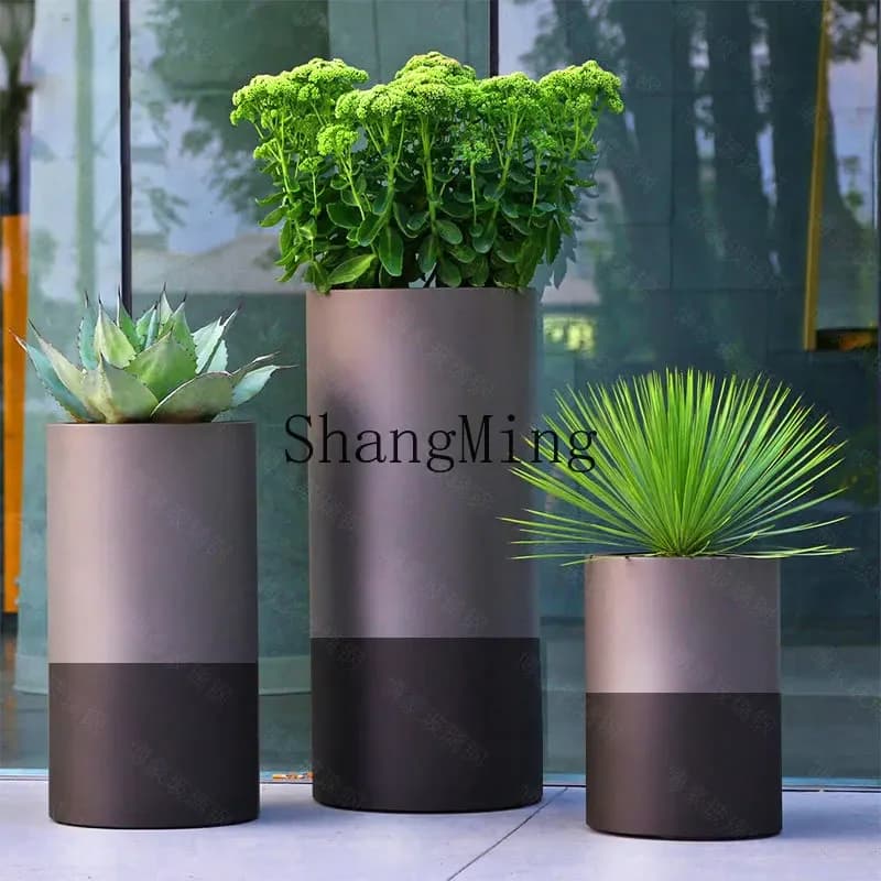 CL fiberglass flower pot round combination flower pot landscape indoor shopping mall hotel sales department high-end