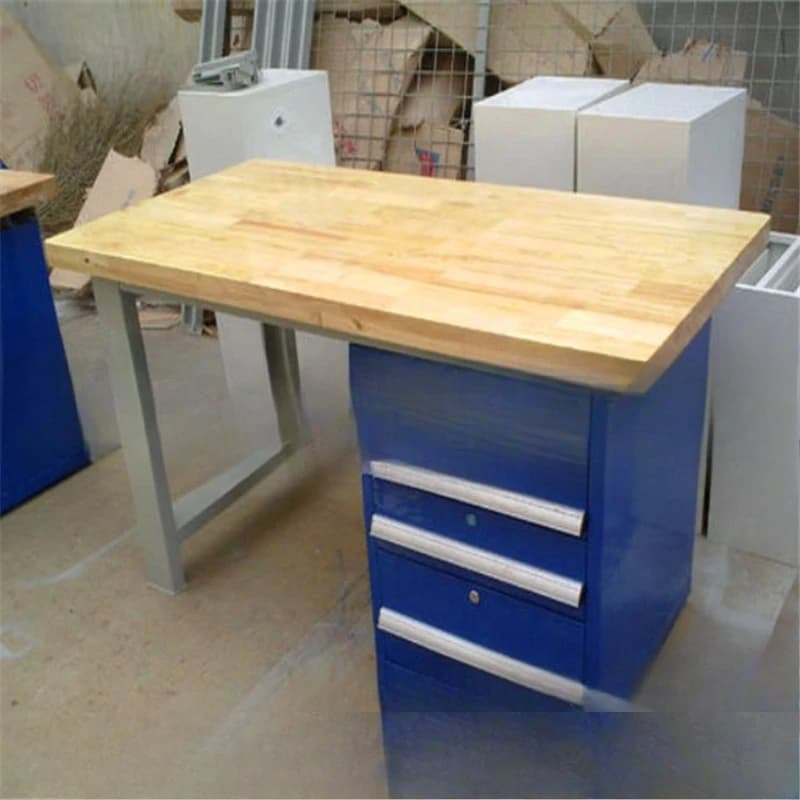 Solid wood workbench Mechanical workshop Beech board fitter bench Multifunctional shock absorption station table