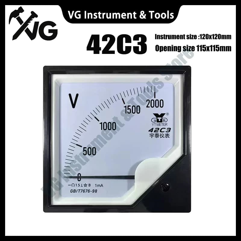 42C3 DC High Voltage Voltmeter 1000V 1200V 1500V 2000V 2500V 3000V Iasrumatt Installation for Direct UE 1kV 2KV 3KV Insalsati