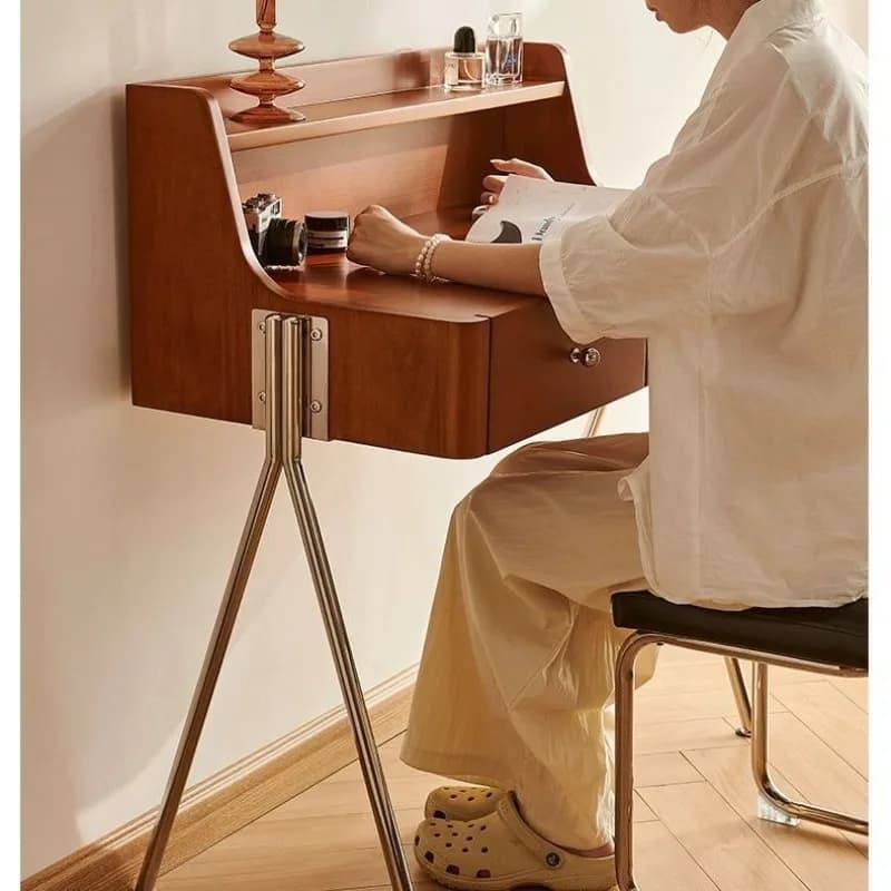 Retro solid wood dresser medieval home bedroom makeup table