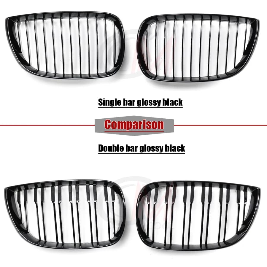 For BMW 1 Series E81 E87 2004-2007 Glossy black double kidney grille upgraded decorative grille for car front bumper