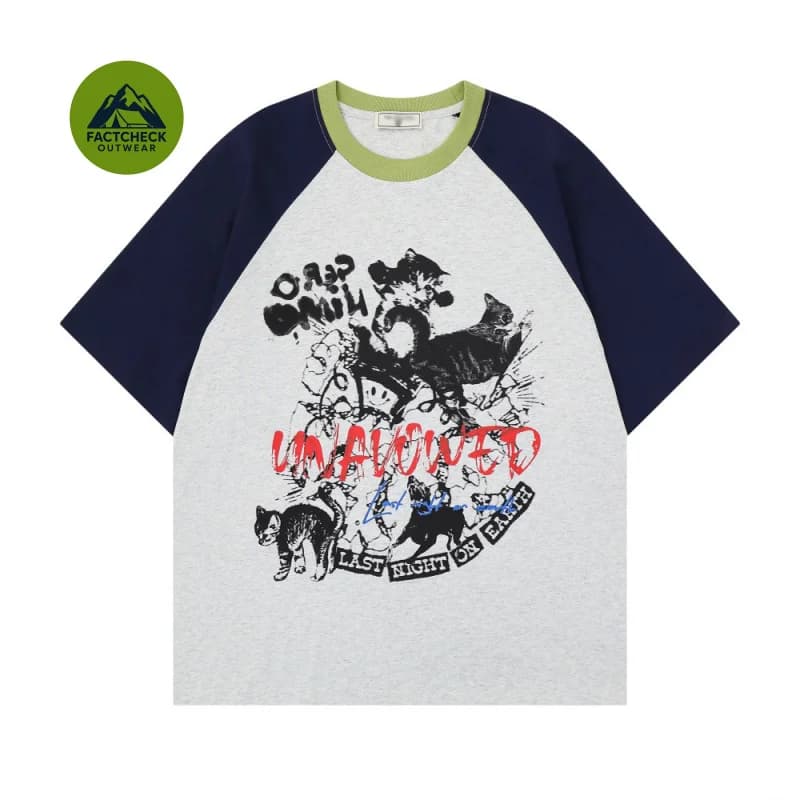 FACTCHECK High Quality EU US Size Two-tone raglan short sleevesTShirt