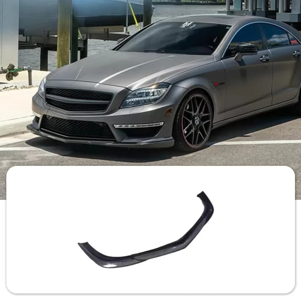 For Mercedes-Benz CLS W218 Real Carbon Fiber Front Lip Front Bumper Front Shovel Accessory Kit