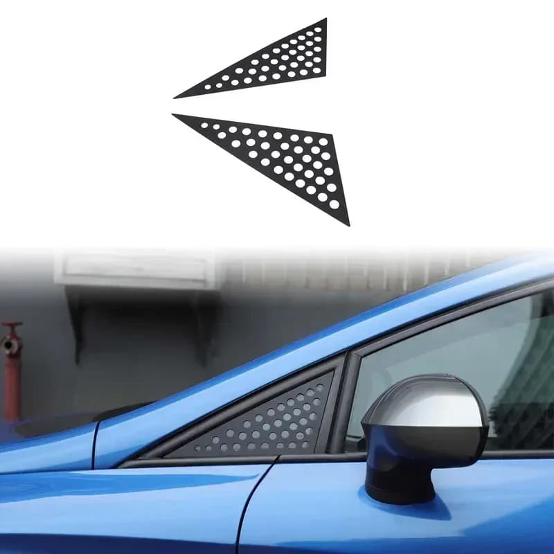 Honeycomb Style Car Front Rear Window Triangle Plate Trim For Seat Leon MK2 2008-2012 Aluminum Alloy Protector Cover Accessories