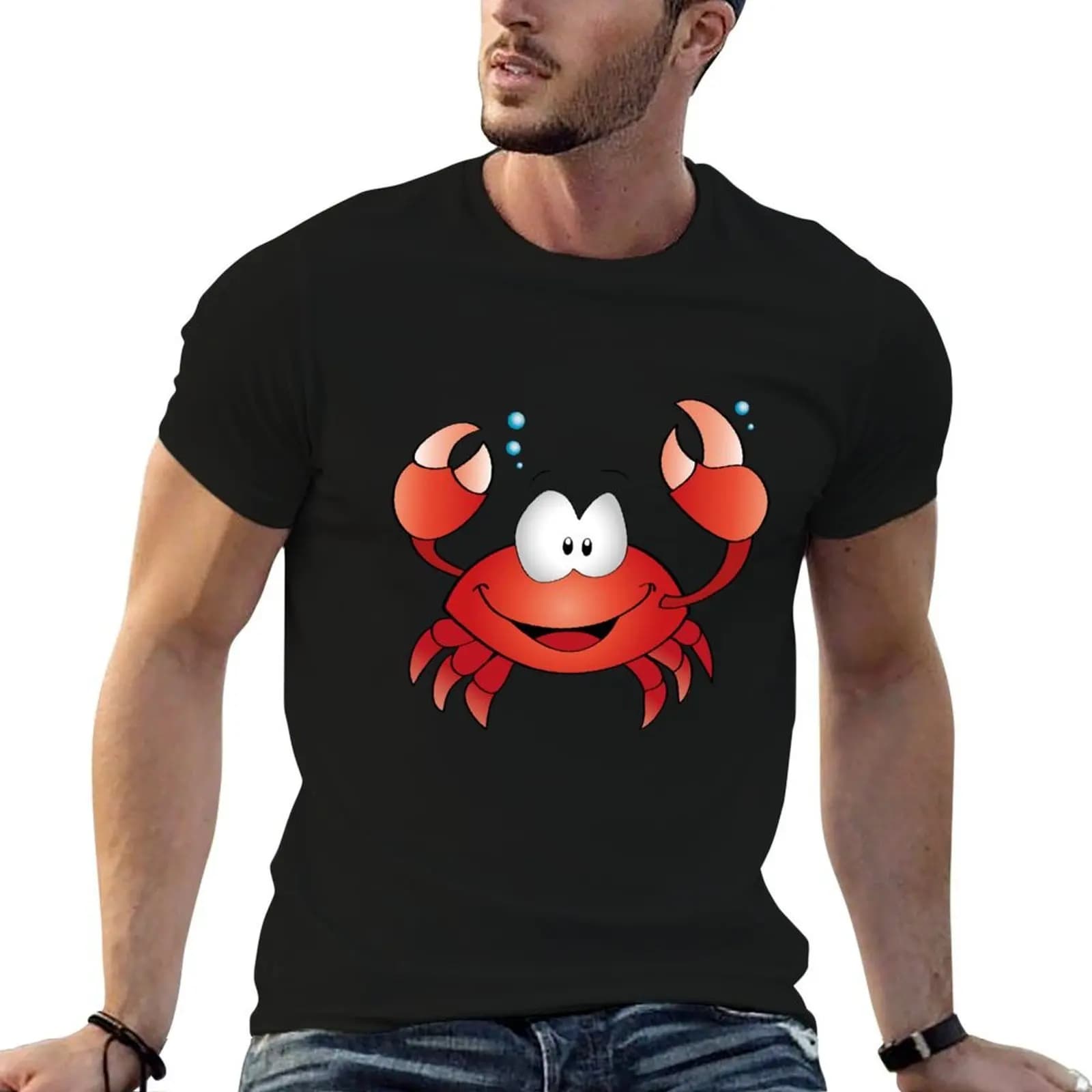 Crab T-Shirt anime tshirt croswit shirt man Men's t shirts