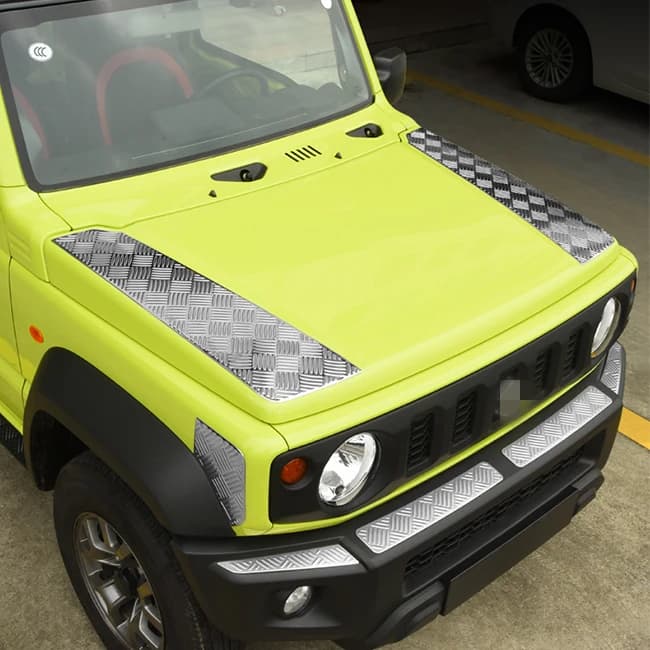 Jimny Parts Carbon Fiber Car Hood Cover Front Engine Cover Stainless Steel Exterior Accessories For Suzuki Jimny JB64 JB74 2019