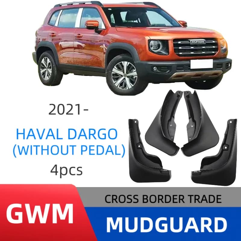 OEM Style Flexible Rubber Mud Flaps Perfect Fit For Haval Dargo Without Side Steps 2021 Model Soft Splash Guards