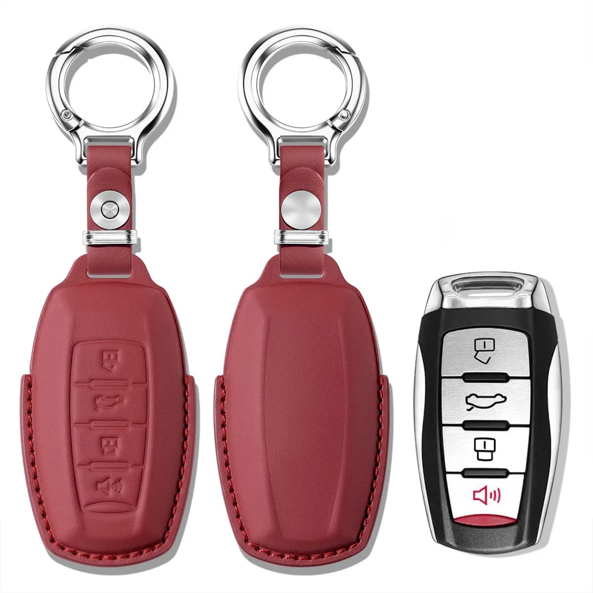 4 Buttons For Great Wall Haval Jolion 2022 H6 H7 H4 H9 F5 F7 F7X F7H H2S GMW Dargo Top Layer Leather Car Key Case Cover Shell