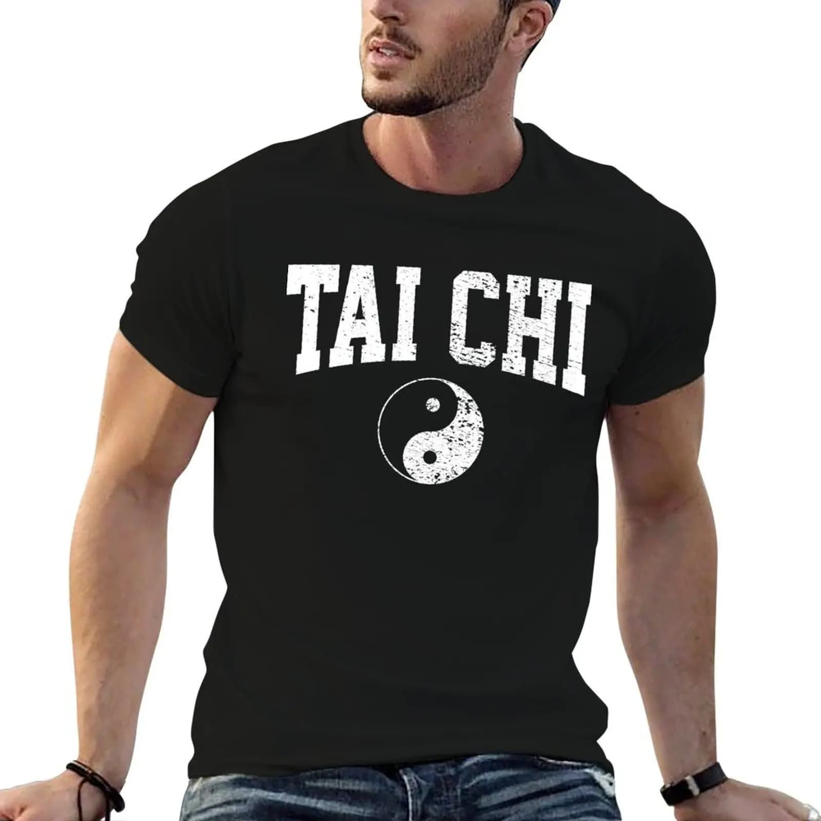 Tai Chi Ying Yang T-Shirt gifts for boyfriend anime mens cotton t shirts