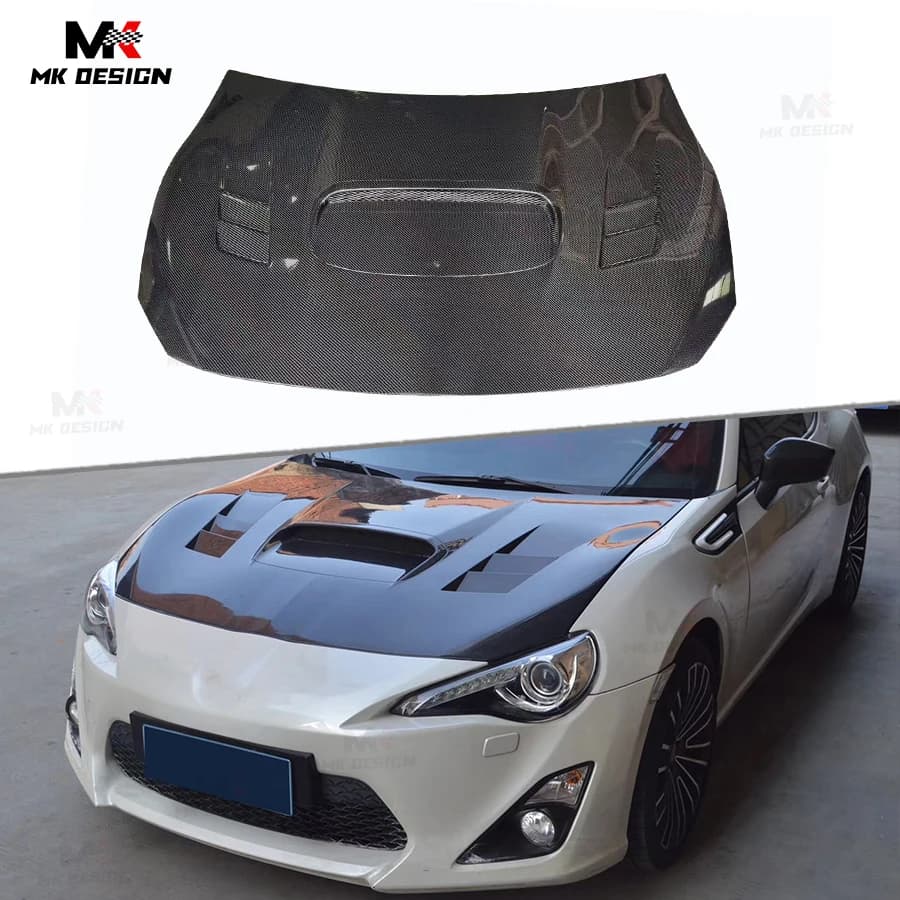 Carbon Fiber WR Style Front Engine Bonnet Hood Replacement for Toyota GT86 Subaru BRZ 2012-2019 Front Hood Body Kits