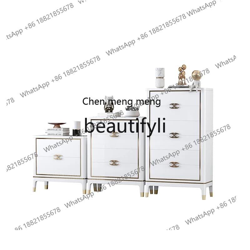 Light luxury bedroom storage chest against the wall Modern simple storage cabinet Living room drawer cabinet