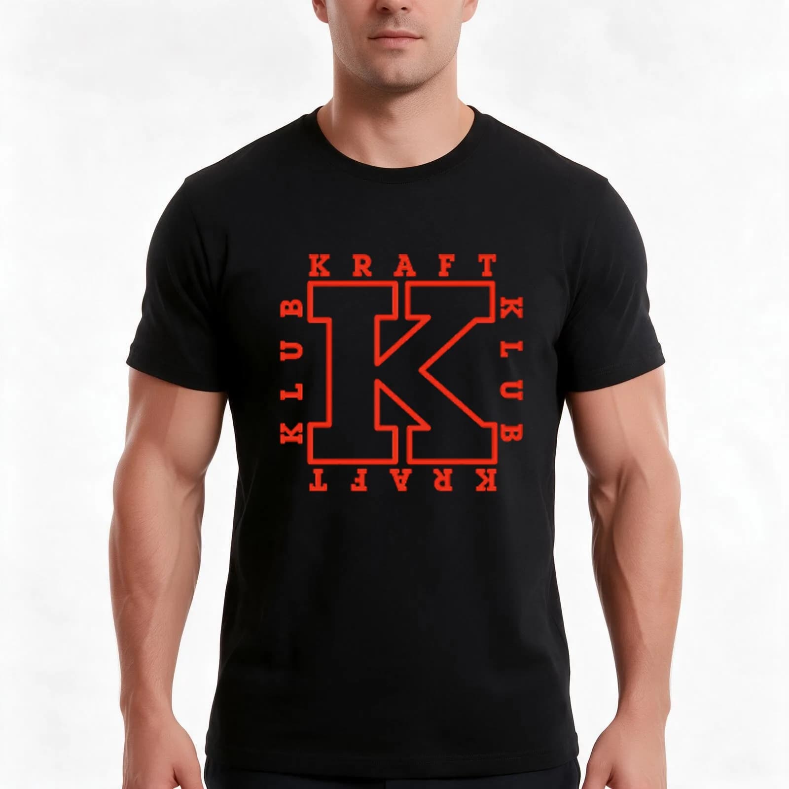Kraftklub - Logo T-Shirt, Summer Casual Cotton Tee, Oversized Streetwear Tops, Vintage Graphic Print, Loose Fit Short Sleeve