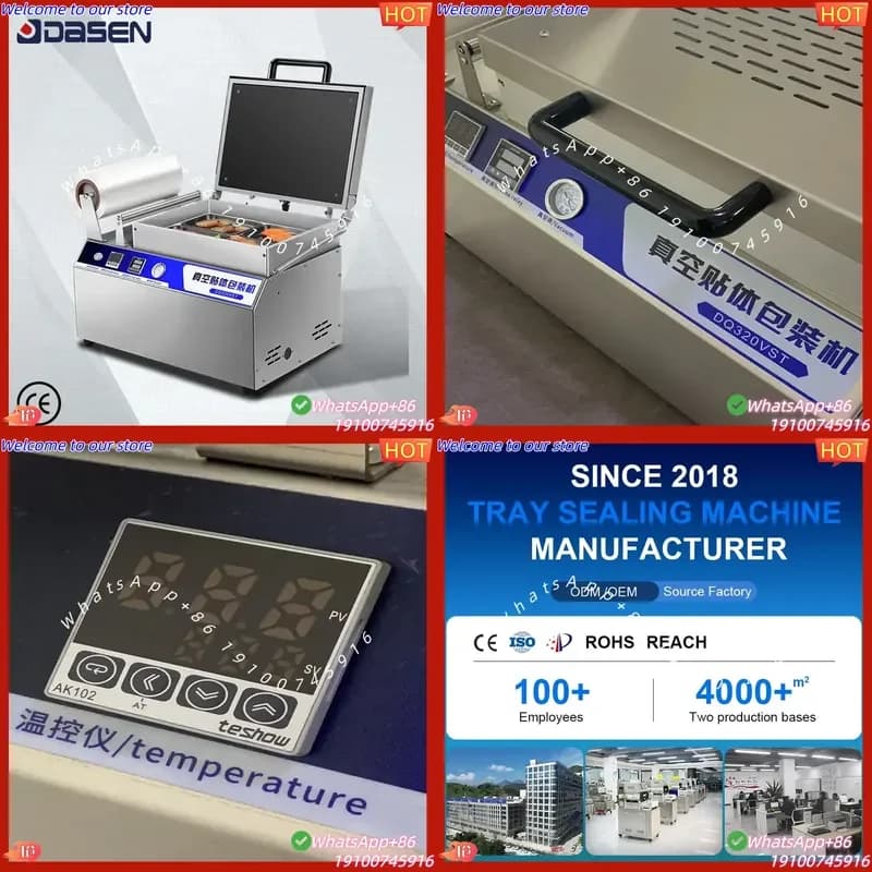 2026 DASEN CE Certified Electric Tray Sealing Machine Salmon Steak Vacuum Packaging Sealing Machine VSP