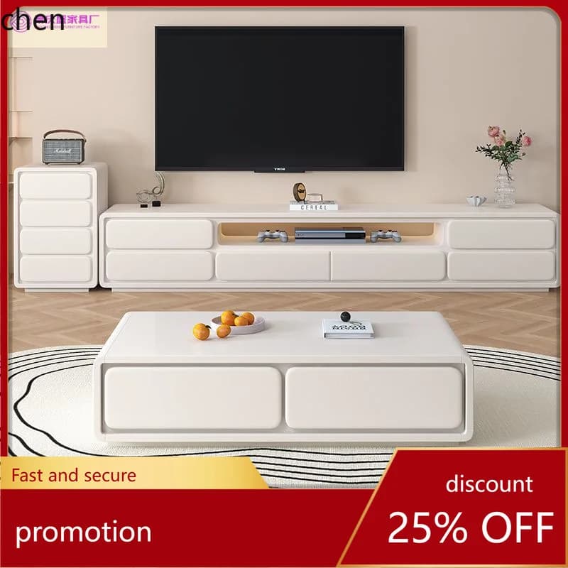 HT New Model Living Room Home Simple Modern Storage Cabinet Integrated Floor Coffee Table TV Cabinet Set