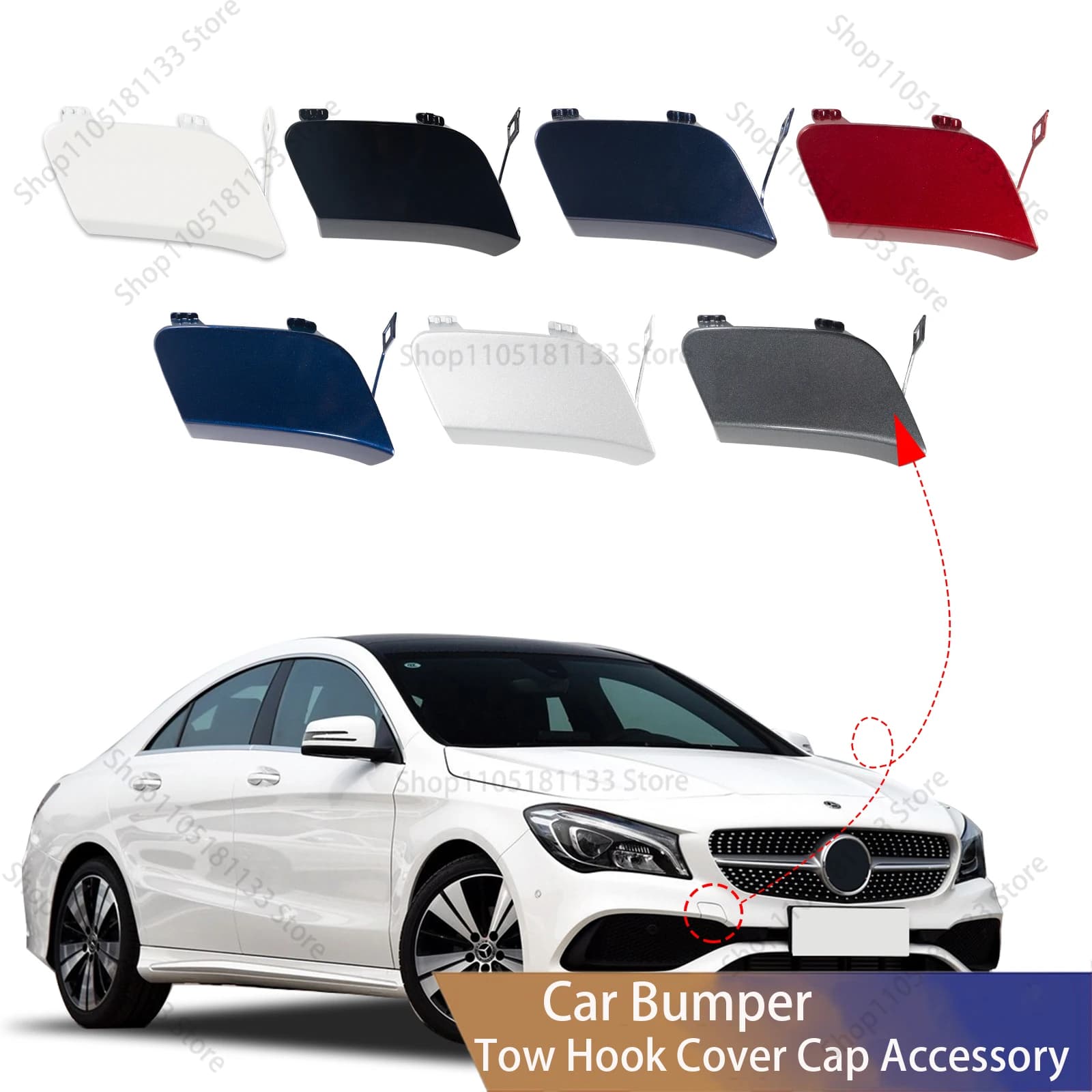 For Mercedes CLA Coupe W117 Facelift 2016-2020 Front Bumper Tow Hook Cover AMG Line CLA180 CLA200 CLA250 Premium