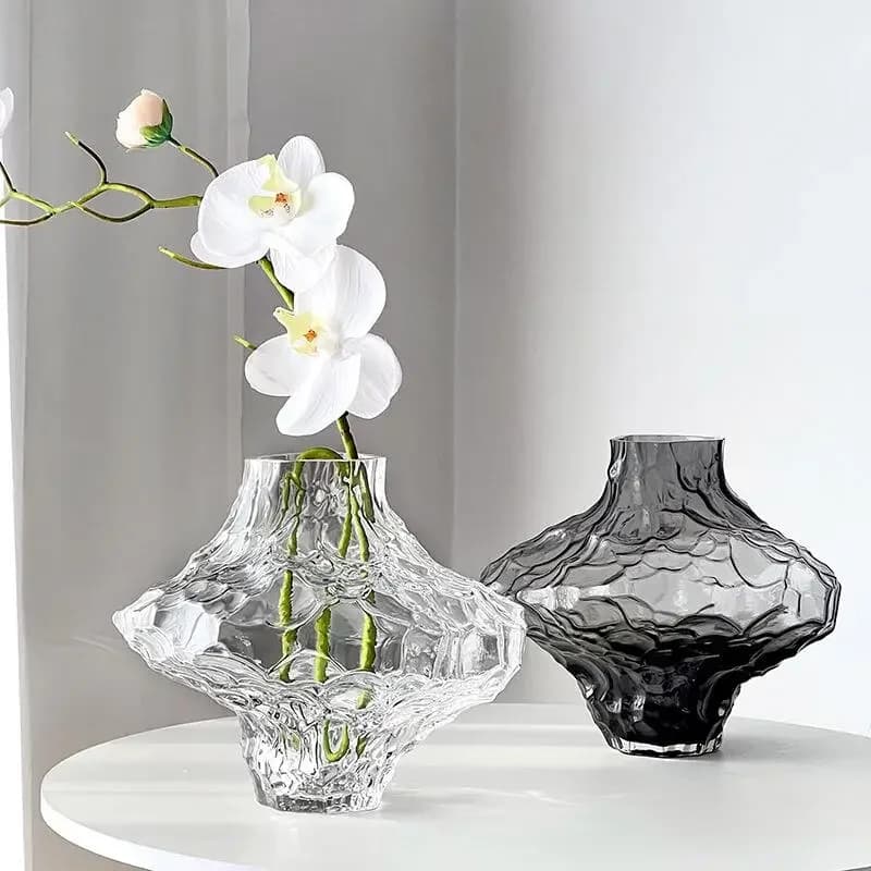 Luxury Nordic Minimalist Style Frosting Glass Vase Classic Home Living Room Decoration Stand For Flowers Decorative Vases Modern