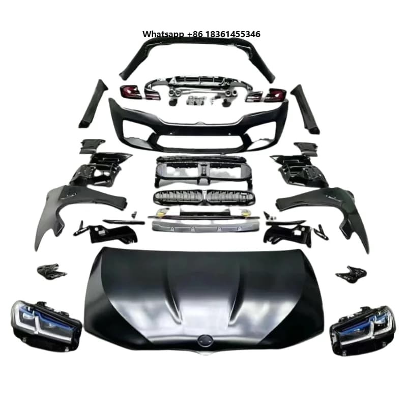 For 5 Series F10 F18 New ABS Front & Rear Bumper Enveloping Perfect Fit for 520 525 528 535 G30 G38 Upgrade Body Kit