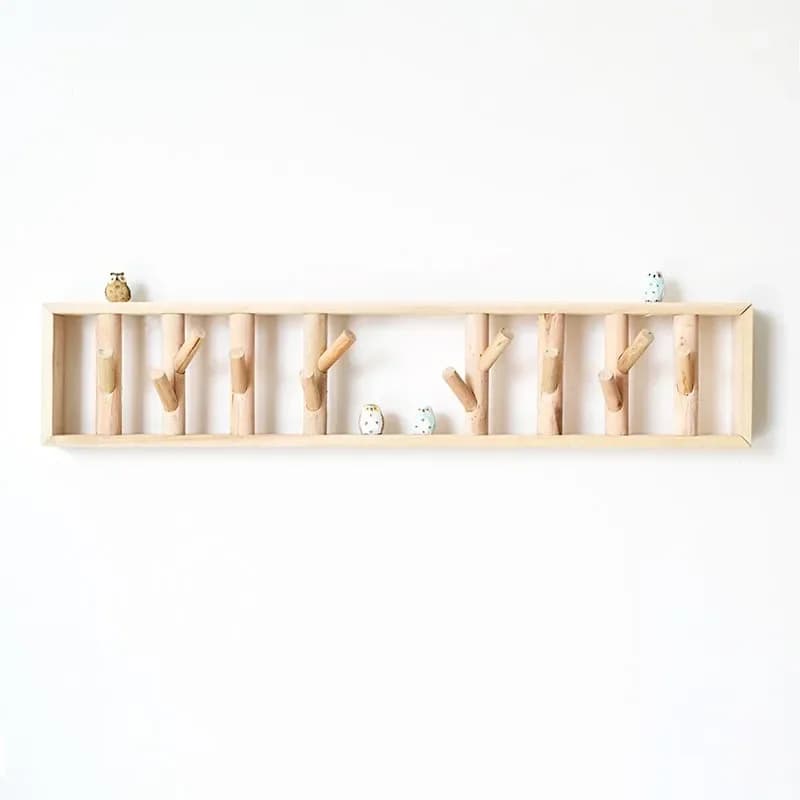 Handmade wooden, hook, hanger, living room wall, creative door, hanger