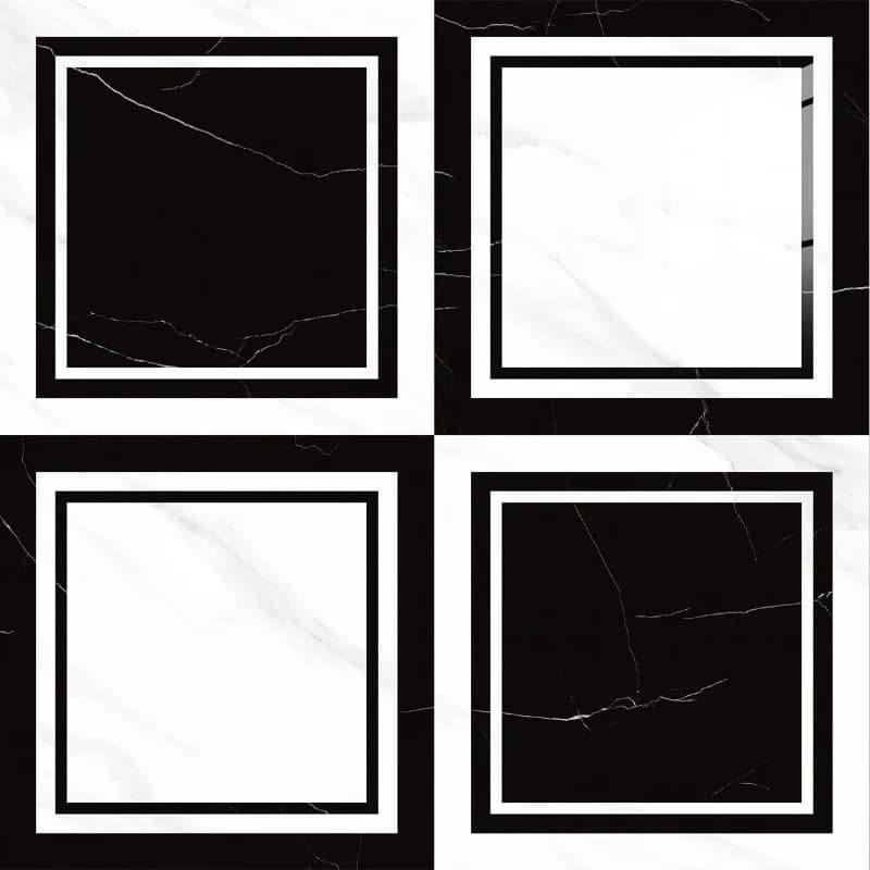 French black and white bright parquet tiles bar corridor bright floor tiles
