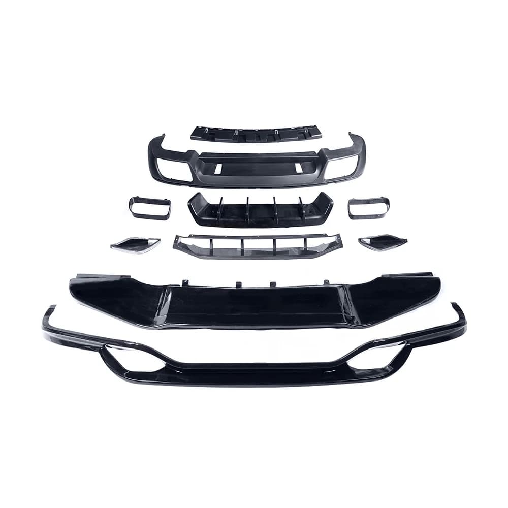 For TechArt Style Bodykit for  Cayenne 2011-2014 KM Front Lip Bumper Rear Diffuser PU Material Rear Lip Bodykit Facelift