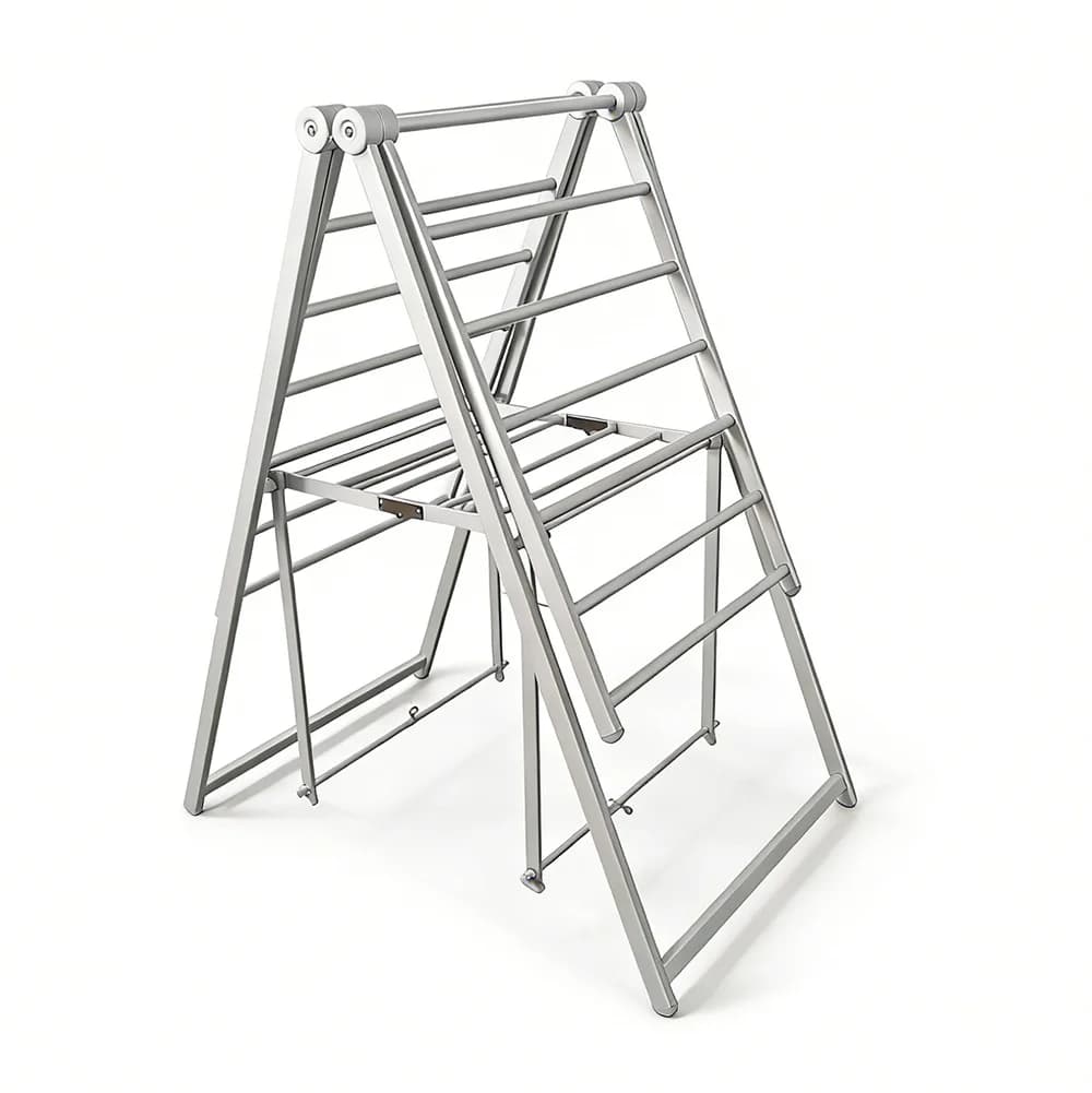 Balcony Telescopic Wing Shape Clothes Drying Rack Foldable Laundry Hanger Space Saving for Home