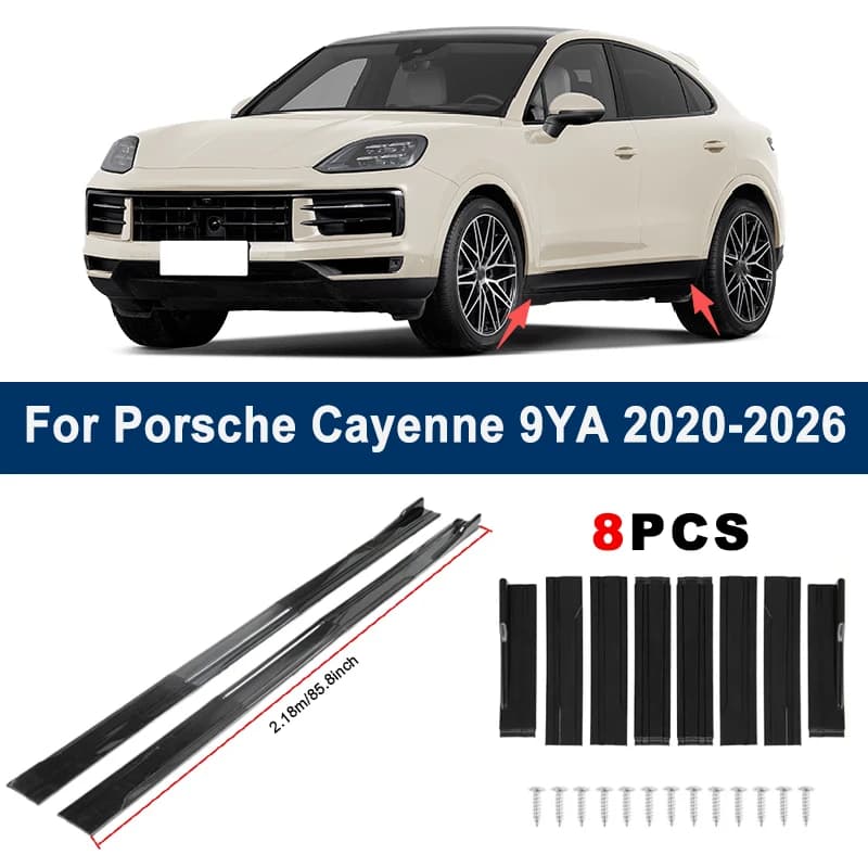 2.18m Sectional Side Skirt Extension Lips For Porsche Cayenne 9YA 2020-2026 - Racing Side Spoiler Car Modified Body Kit