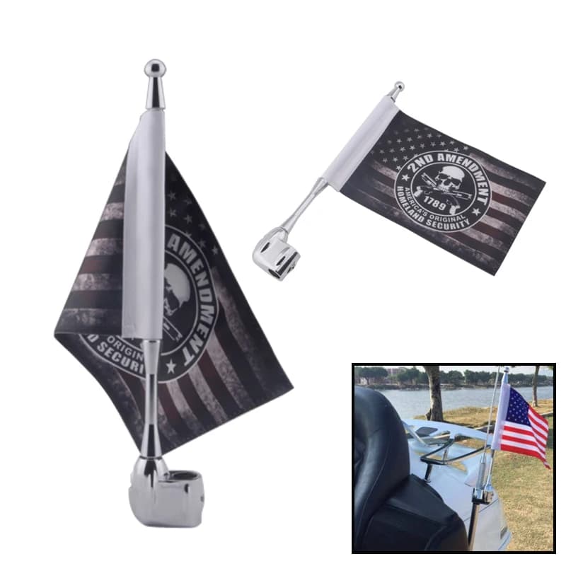 Chrome CNC Motorcycle Luggage Rack Vertical Little Flag Pole Mount For Honda GoldWing GL1800 GL1500 GL1200 2001-2011
