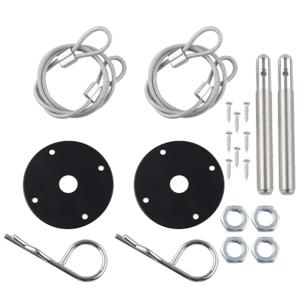 Quick Release Bonnet Lock Clip Kit Perfect Fit Car Engine Mount Hood Pin Plate Stainless Steel Universals Modified Accessories