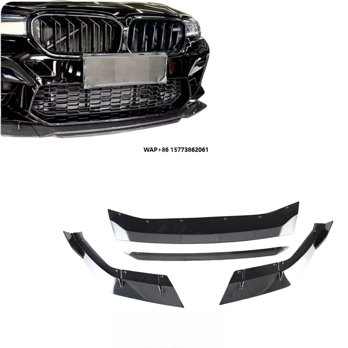 Carbon Fiber Car Front Bumper Lip Suitable for M5 F90 2021 F90 LCI