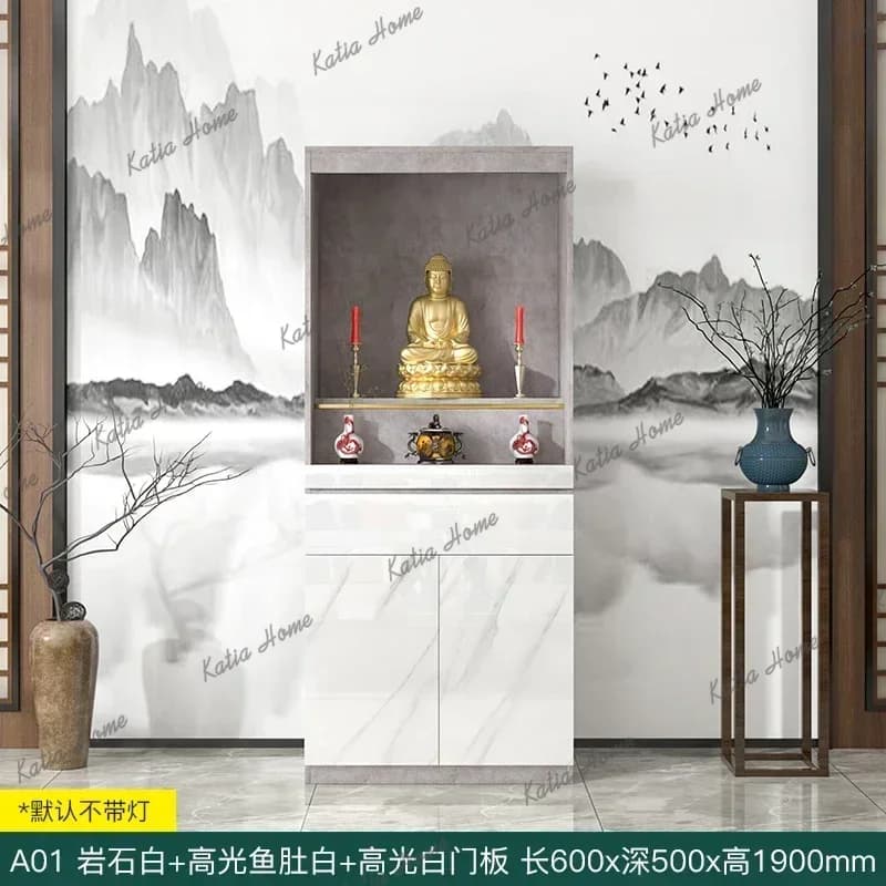 FG  Buddhist Cabinet Buddhist Niche Vertical Cabinet Modern Household Xianjia God Of Wealth Buddha Statue Worship Altar Cabine