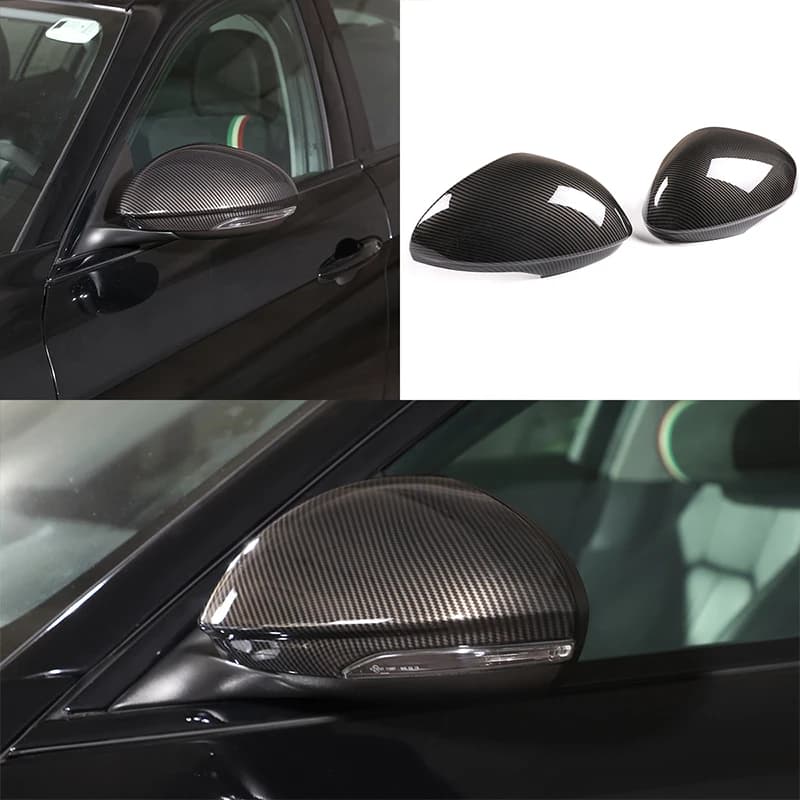 For Alfa Romeo Stelvio Giulia 2017-2022 ABS Carbon Fiber /Black Car Side Rearview Mirror Decorate Cover Trim sticker Car parts