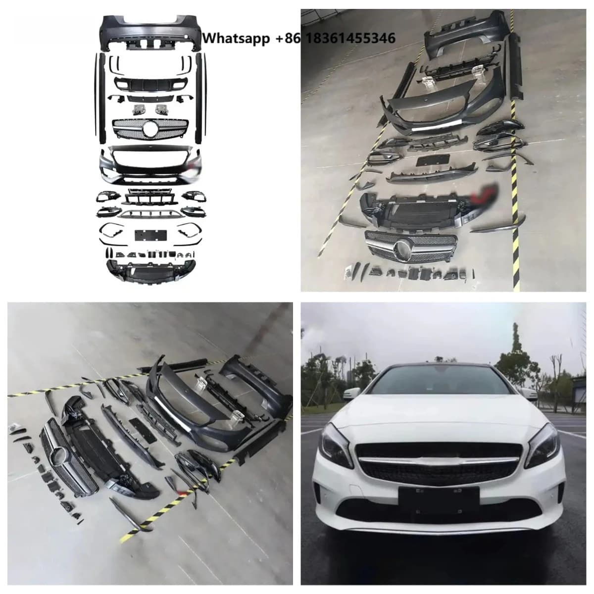 For W176 2013-2018 Modified To A45 StyStlf XDS Best SellingCar Modified Body Kit Front Bumper With Grille