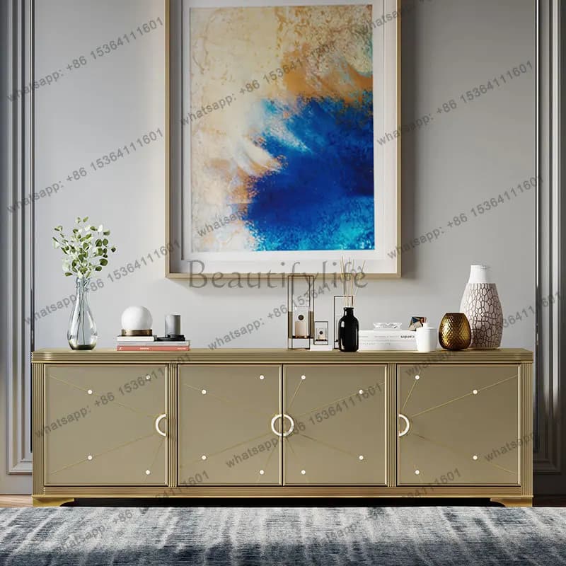 XX. American light luxury solid wood living room TV cabinet European postmodern locker