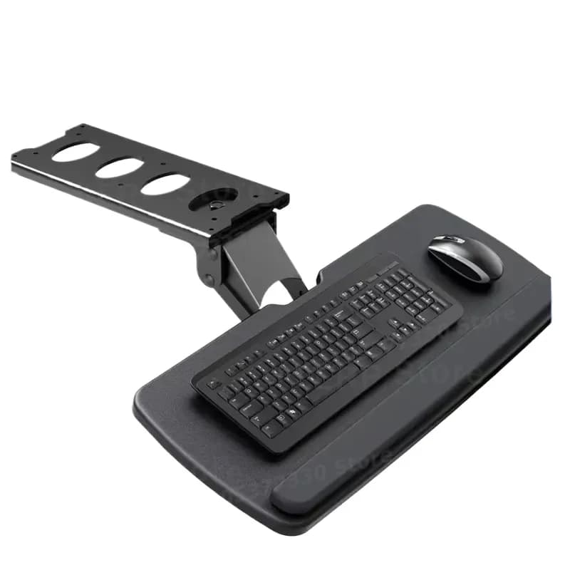 Under Desk Keyboard Tray Clip On Sliding Drawer for Computer Office Ergonomic Mouse Pad Holder Space Saving Adjustable Mount