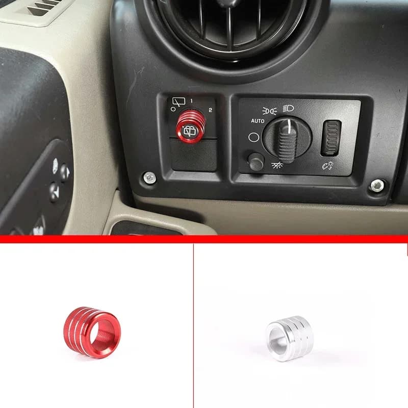 For 2003-2007 Hummer H2 aluminum alloy red car styling Car rear wiper switch knob ring sticker car interior accessories