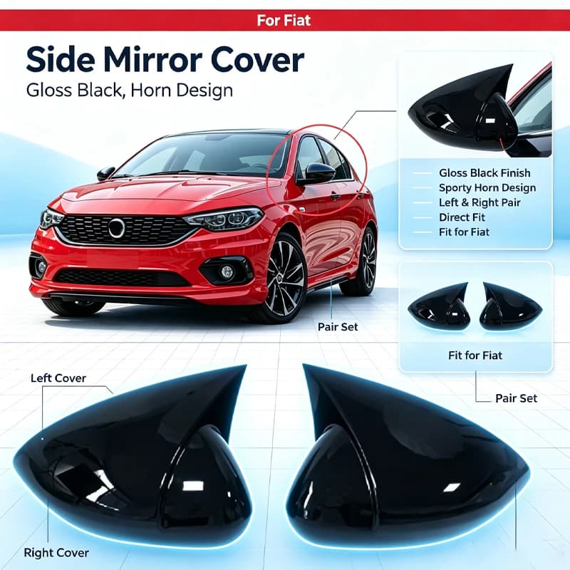 Suitable for Fiat EGEA horn rearview mirror cover 16-23 models SD/HB/SW reversing mirror housing